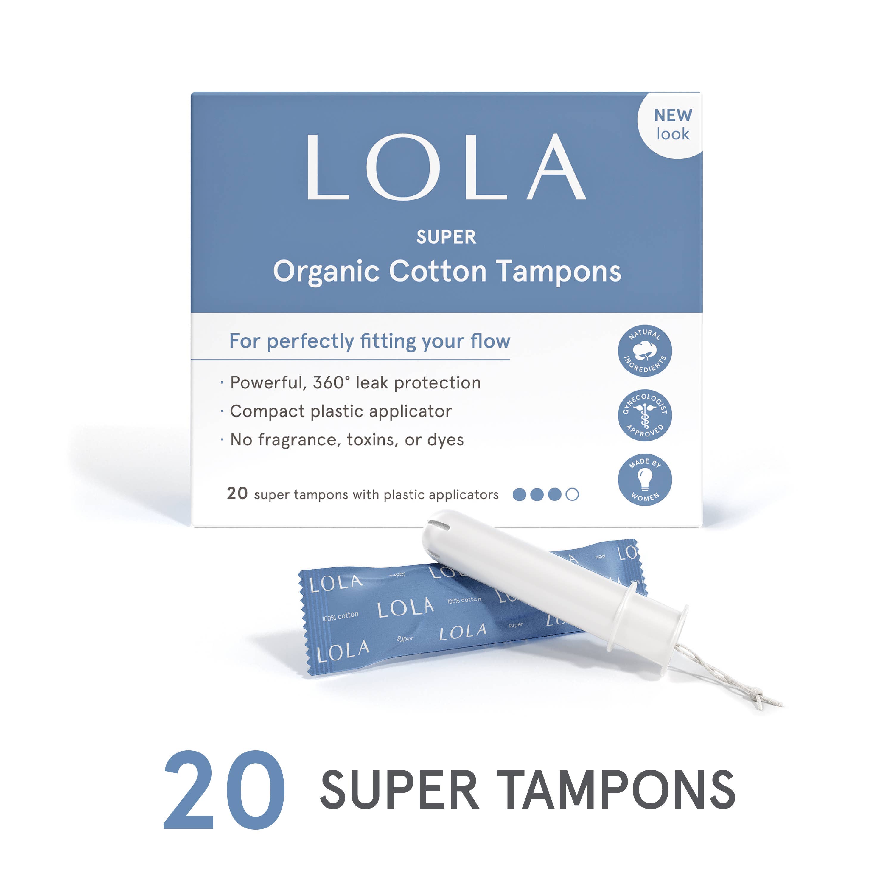 Super Organic Cotton Tampons, 20 ct by LOLA