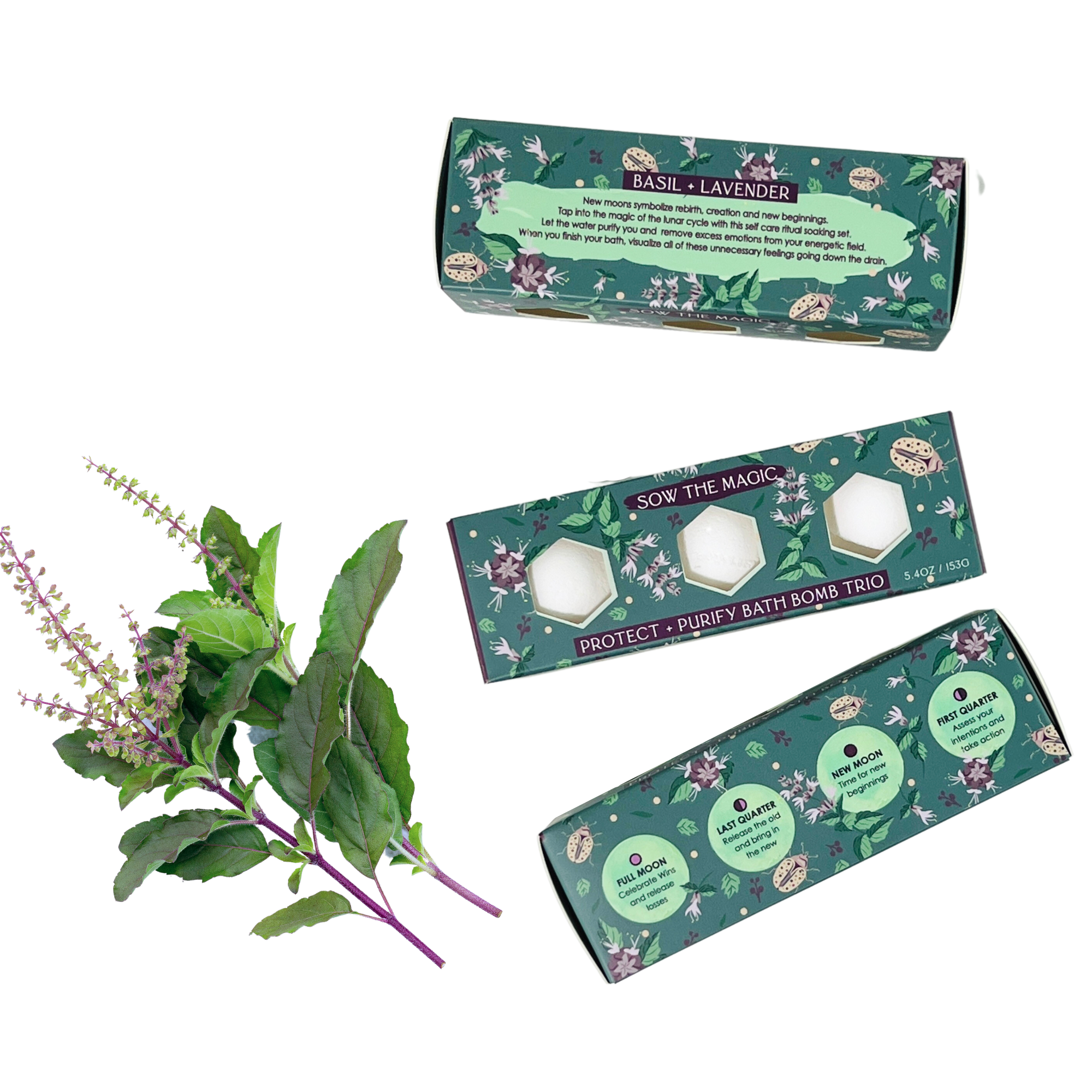 Protect + Purify Moon Phase Bath Bomb Trio by Sow the Magic