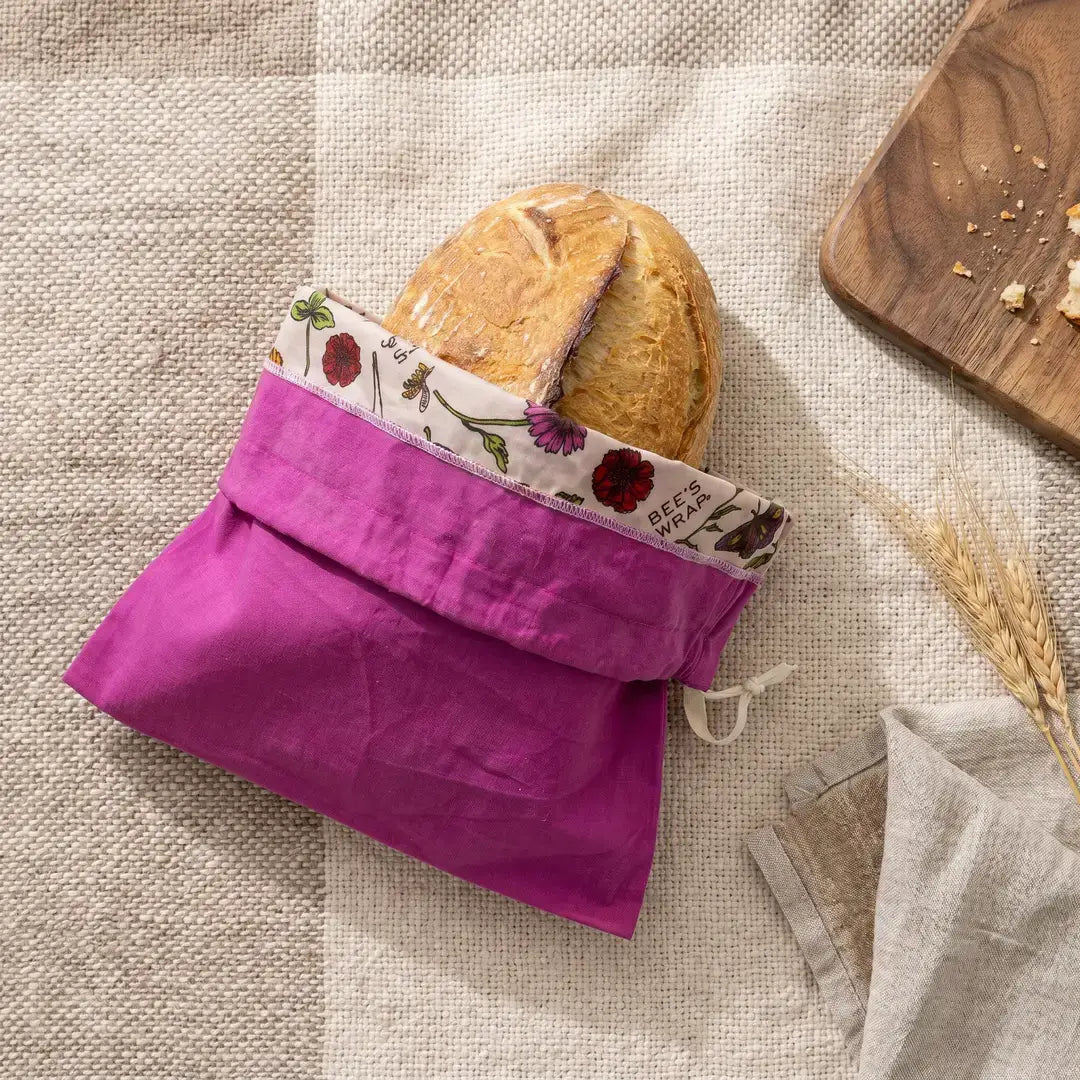 Reusable Beeswax Lined Artisan Bread Bag - Magenta by Bee's Wrap