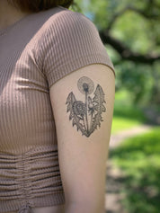 Dandelion Flower Temporary Tattoo by NatureTats