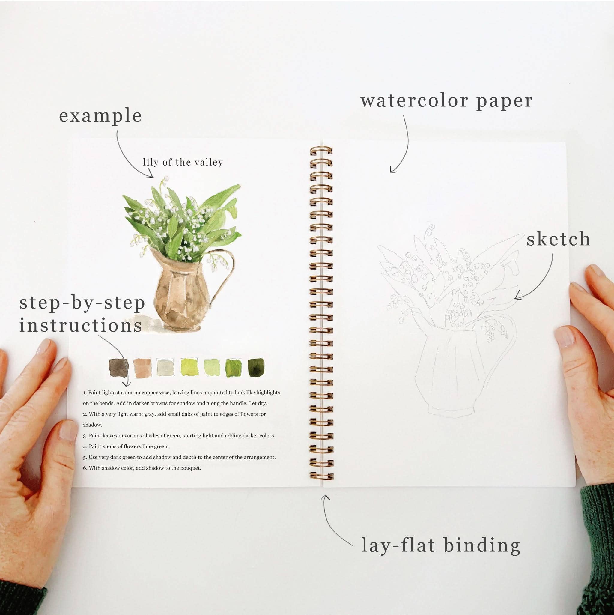 Bouquets Watercolor Workbook by emily lex studio
