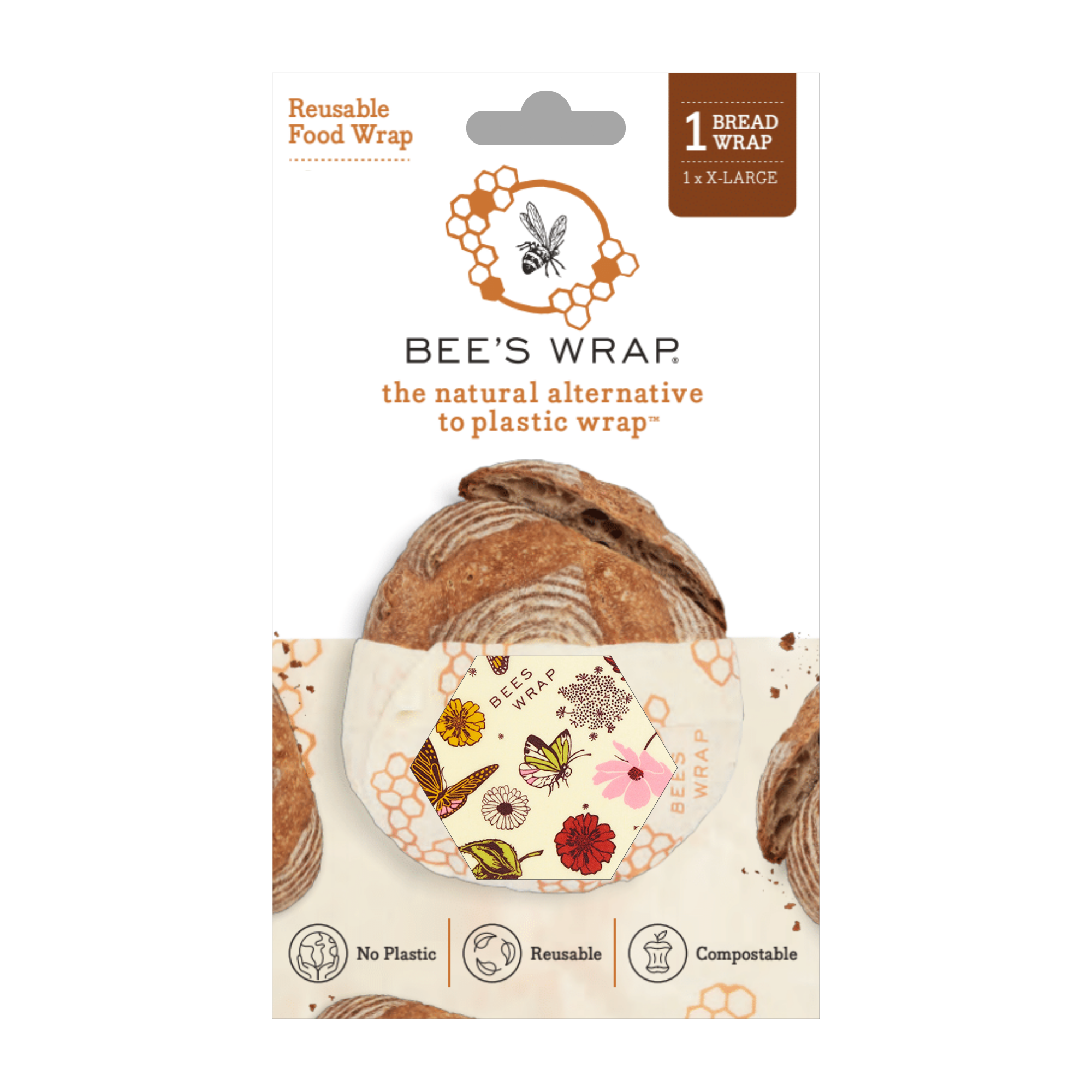 Reusable Beeswax Bread Wrap - Meadow Magic Print by Bee's Wrap