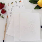 Fruit Paintable Watercolor Notecard Set by emily lex studio
