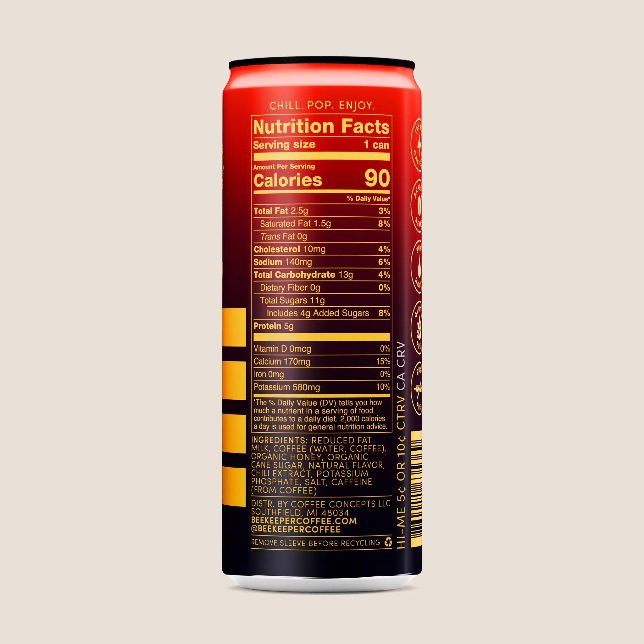 Hot Honey Latte Cold Brew by Beekeeper Coffee