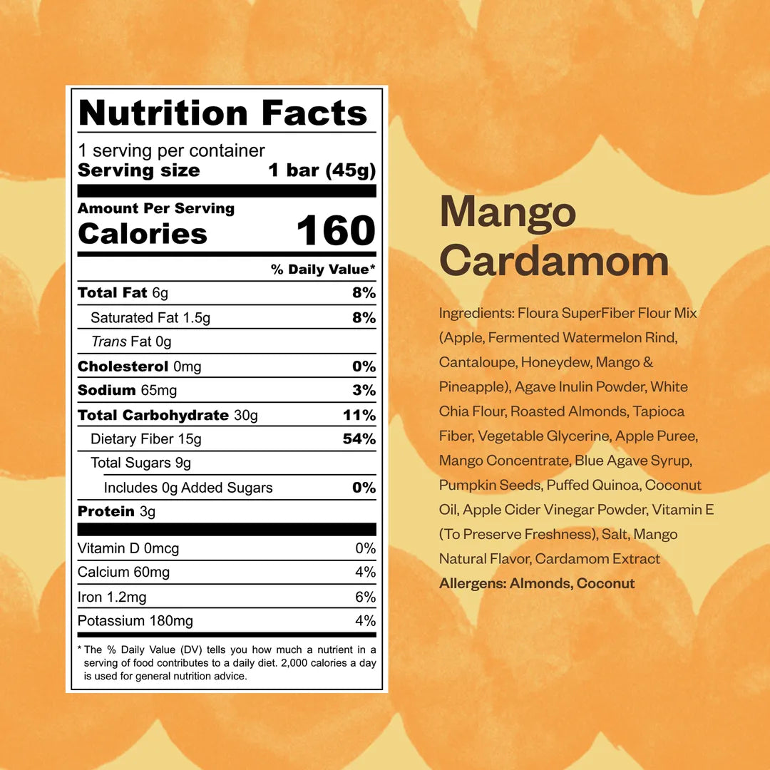 Mango Cardamom Fiber Snack Bar by Floura