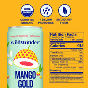Mango Gold Sparkling Prebiotic + Probiotic Drink by wildwonder