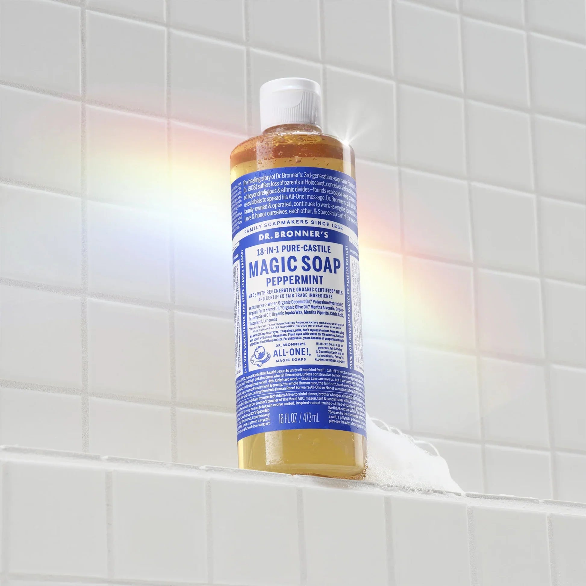 Peppermint Pure Castile Liquid Soap, 16 oz by Dr. Bronner