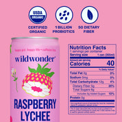 Raspberry Lychee Sparkling Prebiotic + Probiotic Drink by wildwonder