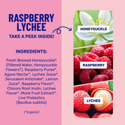 Raspberry Lychee Sparkling Prebiotic + Probiotic Drink by wildwonder