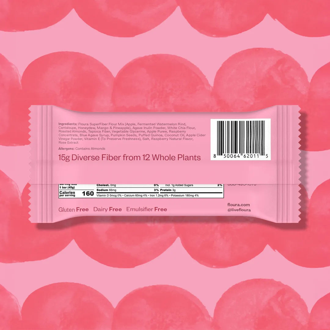 Raspberry Rose Fiber Snack Bar by Floura