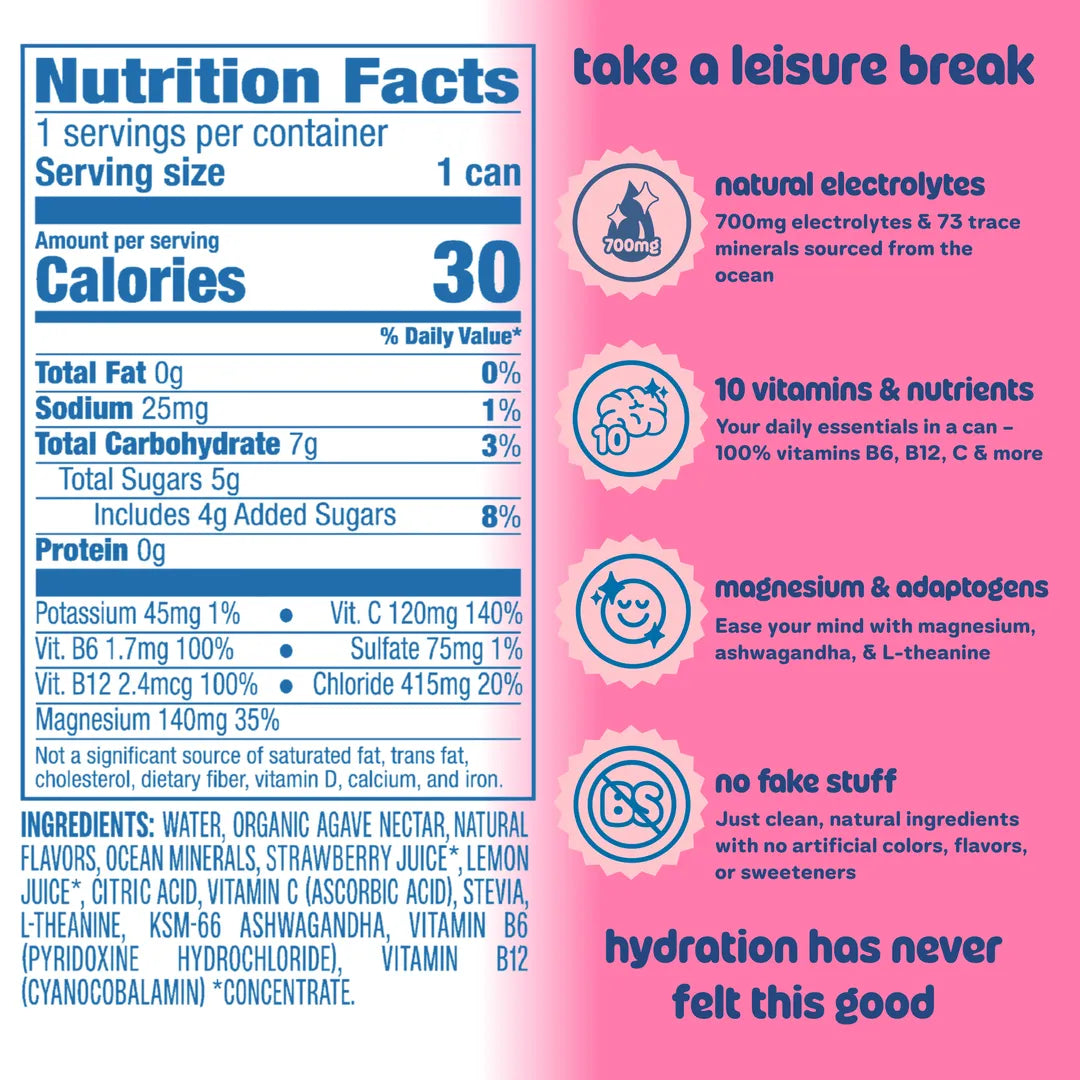 Strawberry Breeze Electrolyte Refresher by Leisure Hydration