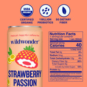 Strawberry Passion Sparkling Prebiotic + Probiotic Drink by wildwonder