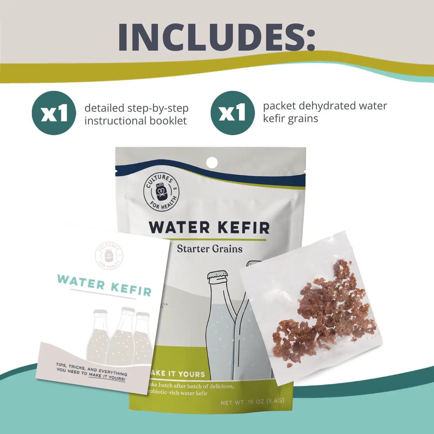 Water Kefir Starter Grains by Cultures for Health