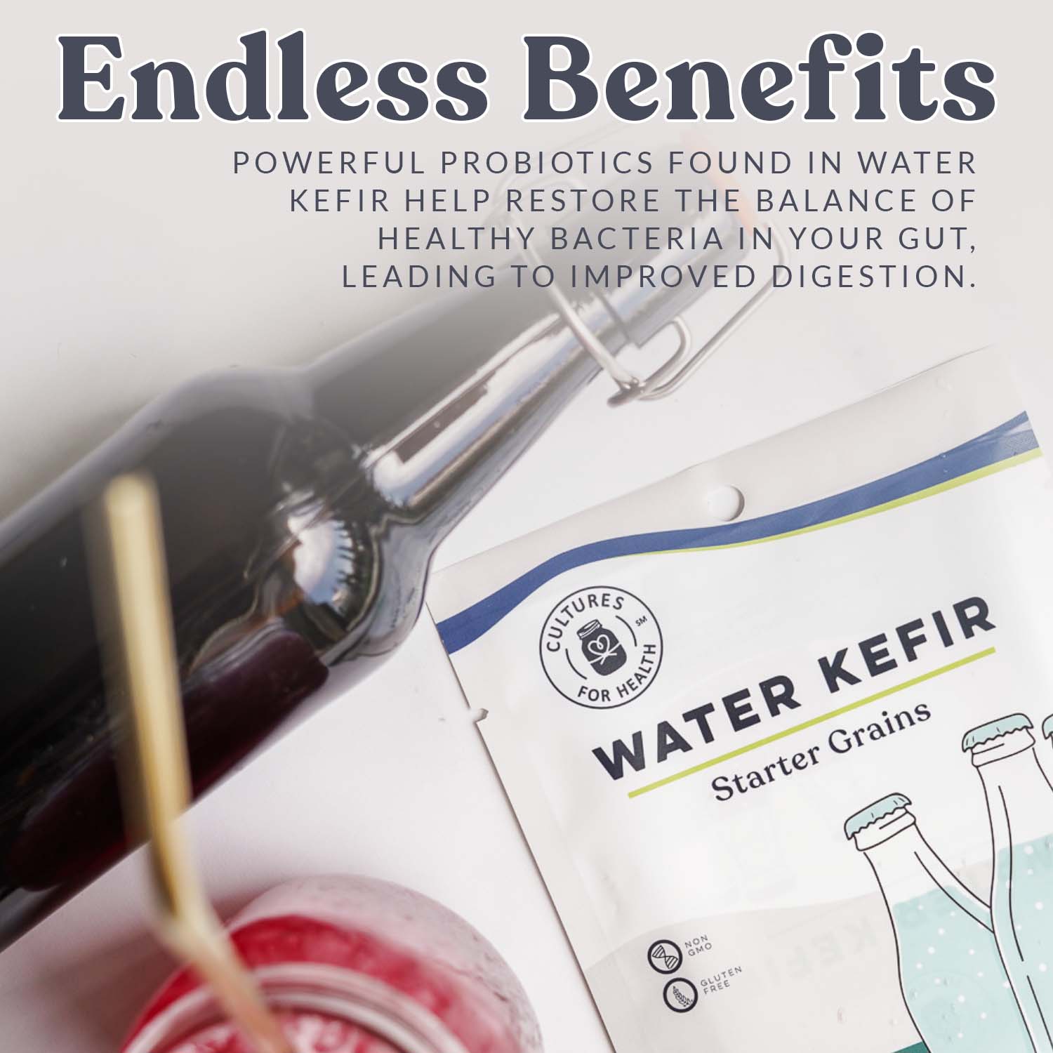 Water Kefir Starter Grains by Cultures for Health